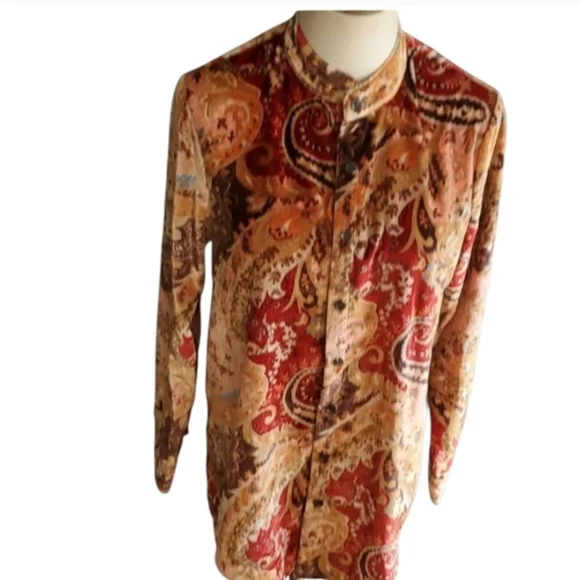 Soft surroundings  Burnout Button-down  velour velvet  Top XS - Picture 11 of 11